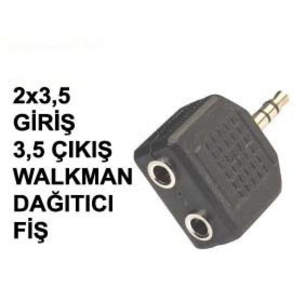 2 X 3,5 MM STEREO JAK BİRLEŞTİRİCİ - KULAKLIK ÇOKLAYICI 5 ADET
