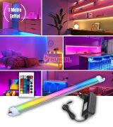 1 Metre Şeffaf RGB 16 Renk Kumandalı Çubuk Şerit Led Renk Değiştiren Led Işık SB-6540