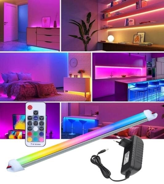 RGB Çubuk Bar Led Işık 20 Renk RF Kumandalı