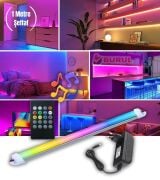 1 Metre Şeffaf 8 Renk Kumandalı Sese Duyarlı Renk Değiştiren RGB Çubuk Şerit Led Işık SB-6541