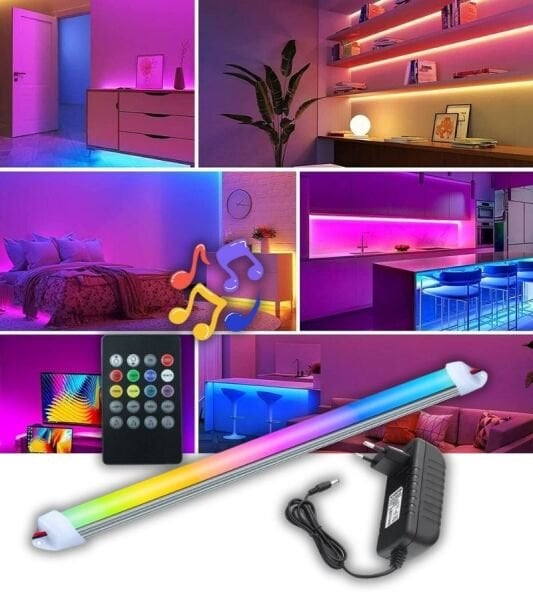 RGB Çubuk Bar Led Işık 8 renk Sese Duyarlı Kumandalı