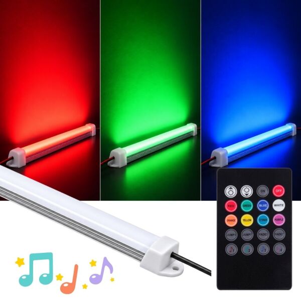 Sese Duyarlı RGB Çubuk Bar LED Seti, 8 Renk Kumandalı Renk Değiştiren LED Işık SB-6541