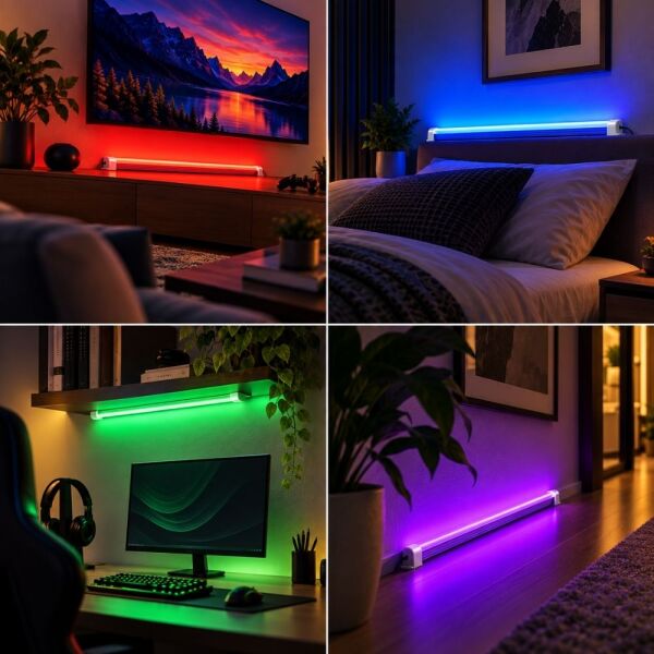 RGB Çubuk Bar LED Seti Bluetooth Kontrollü Renk Değiştiren LED Işık Dekoratif Aydınlatma SB-6543