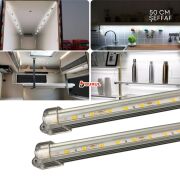 SB-6550 - 2 Adet Alüminyum Kasa Çubuk Led 12 Volt Beyaz Işık 50 Cm Şeffaf Karavan Tekne Otomobil