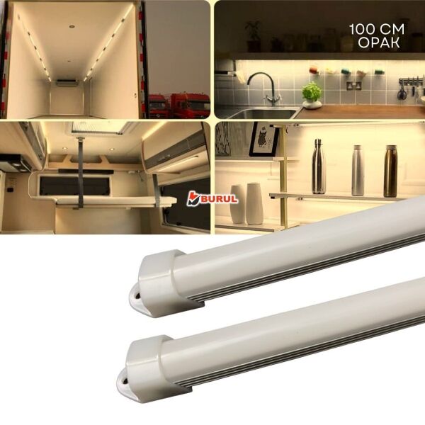 SB-6550 - 2 Adet Alüminyum Kasa Çubuk Led 12 Volt Gün Işığı 100 Cm Opak Karavan Tekne Otomobil