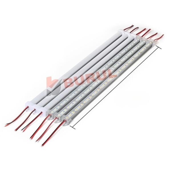 SB-6551 2 Adet Alüminyum Kasalı 5630 Bar Led 12 Volt Beyaz 100 Cm Şeffaf Karavan Tekne Otomobil