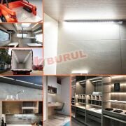 SB-6552 2 Adet Alüminyum Kasalı Yüksek Lümen 4014 Bar Led 12 Volt Beyaz 100 Cm Şeffaf Karavan Tekne