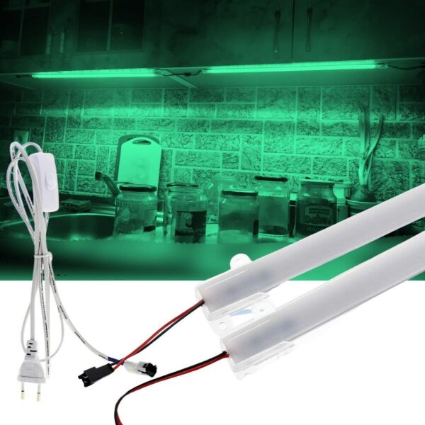 SB-6553 2 Adet 50 Cm 220v Opak Çubuk Bar Led Yeşil Işık ve Butonlu Fiş
