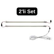 SB-6553 2 Adet 100 Cm 220v Opak Çubuk Bar Led Gün Işığı ve Butonlu Fiş