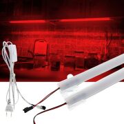 SB-6553 2 Adet 50 Cm 220v Opak Çubuk Bar Led Kırmızı Işık ve Butonlu Fiş