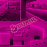 SB-6509 3 Metre Pembe Işık Neon Led Şerit Dış Mekan Silikonlu Esnek Dekoratif Aydınlatma 220v Fişli