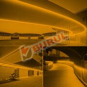 SB-6509 10 Metre Amber Işık Neon Led Şerit Dış Mekan Silikonlu Esnek Dekoratif Aydınlatma 220v Fişli