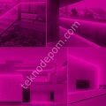 Neon Şerit Led 220v Esnek Dış Mekan, Bahçe, Açık Alan Dekoratif Aydınlatma Fişli 50 Metre - Pembe