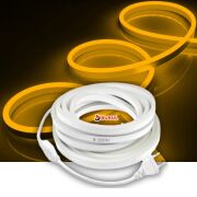 SB-6509 25 Metre Amber Işık Neon Led Şerit Dış Mekan Silikonlu Esnek Dekoratif Aydınlatma 220v Fişli