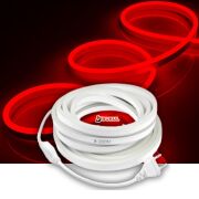 SB-6509 40 Metre Kırmızı Işık Neon Led Şerit Dış Mekan Silikonlu Esnek Dekoratif Aydınlatma 220v Fişli