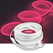 SB-6509 50 Metre Pembe Işık Neon Led Şerit Dış Mekan Silikonlu Esnek Dekoratif Aydınlatma 220v Fişli