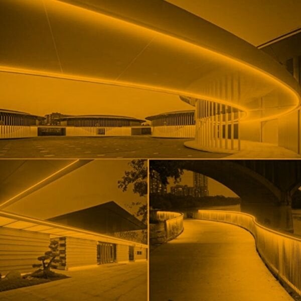 Amber Neon Şerit Led Fişli 220v Esnek Dış Mekan, Bahçe, Açık Alan Dekoratif Aydınlatma