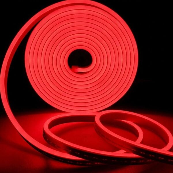 Kırmızı Neon Şerit Led Fişli 220v Esnek Dış Mekan, Bahçe, Açık Alan Dekoratif Aydınlatma