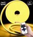 2.5 Metre Sarı Işık Esnek Neon Led Şerit Dimmer Kumandalı Dekoratif Aydınlatma Seti SB-6538