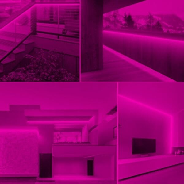 Pembe Neon Şerit Led Fişli 220v Esnek Dış Mekan, Bahçe, Açık Alan Dekoratif Aydınlatma