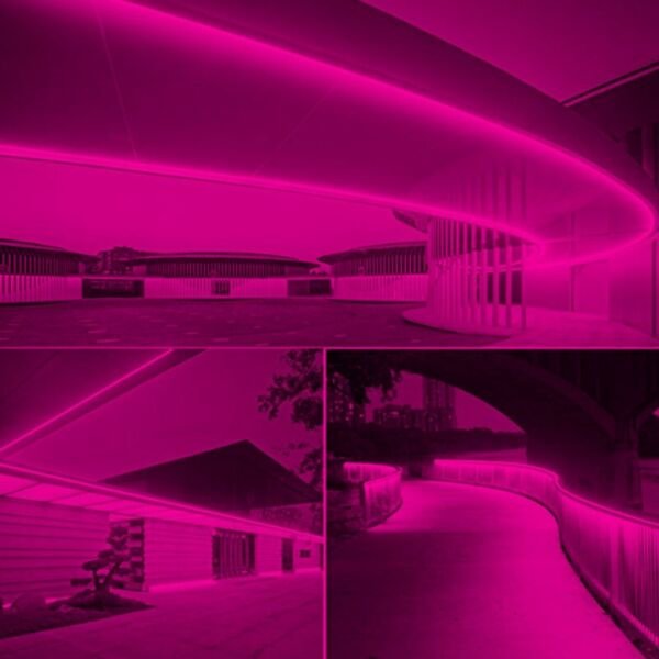 Pembe Neon Şerit Led Fişli 220v Esnek Dış Mekan, Bahçe, Açık Alan Dekoratif Aydınlatma