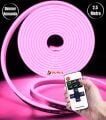 2.5 Metre Pembe Işık Esnek Neon Led Şerit Dimmer Kumandalı Dekoratif Aydınlatma Seti SB-6538