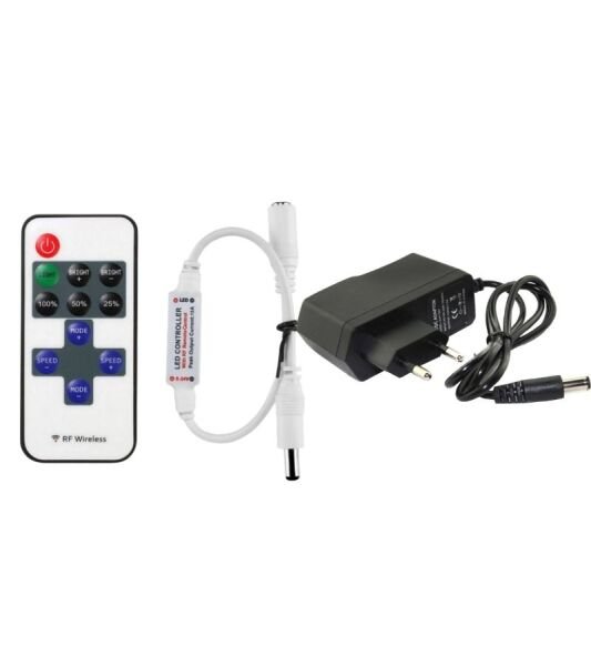 5 Metre Esnek Neon Led Şerit Dimmer Kumandalı Dekoratif Aydınlatma Seti Buz Mavi
