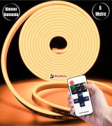 5 Metre Amber Işık Esnek Neon Led Şerit Dimmer Kumandalı Dekoratif Aydınlatma Seti SB-6537
