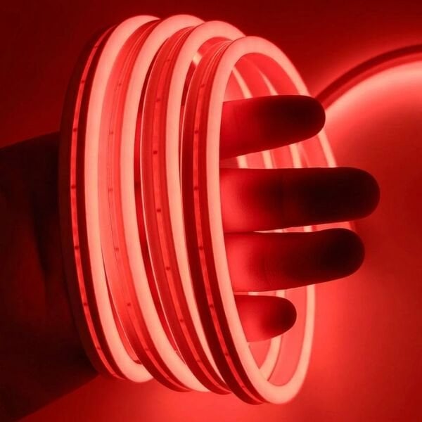 Neon Led Şerit Işık 5 Metre Dimmer Buton Dekoratif Ambiyans Aydınlatma Kırmızı