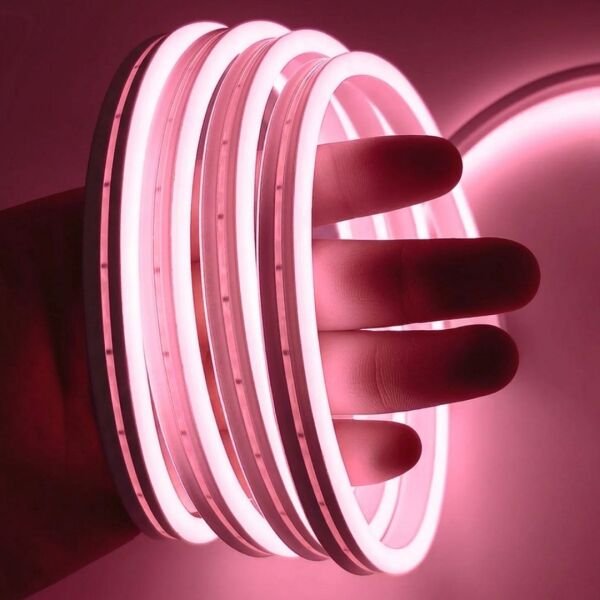 Neon Led Şerit Işık 5 Metre Dimmer Buton Dekoratif Ambiyans Aydınlatma Pembe