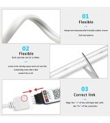 2.5 Metre 20 Renk RF Kumandalı Renk Değiştiren RGB Neon Led Şerit Işık Seti SB-6562