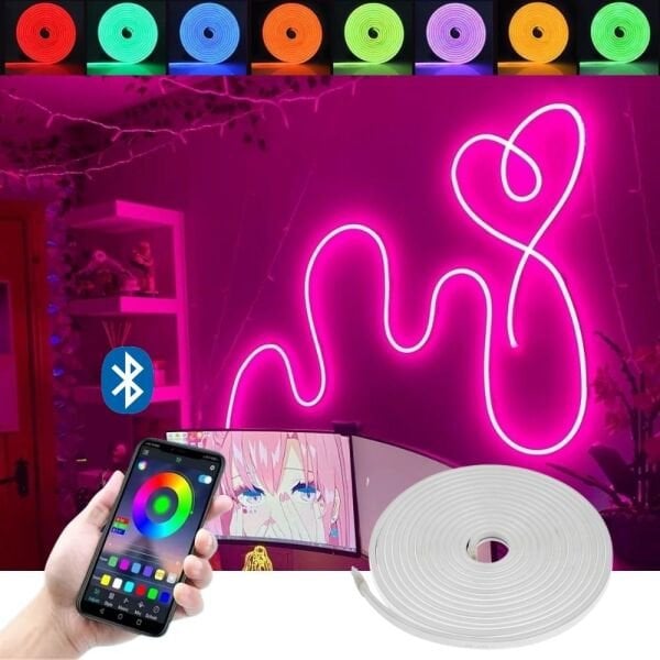 RGB Neon Led Şerit Bluetooth Kontrol 256 Renk