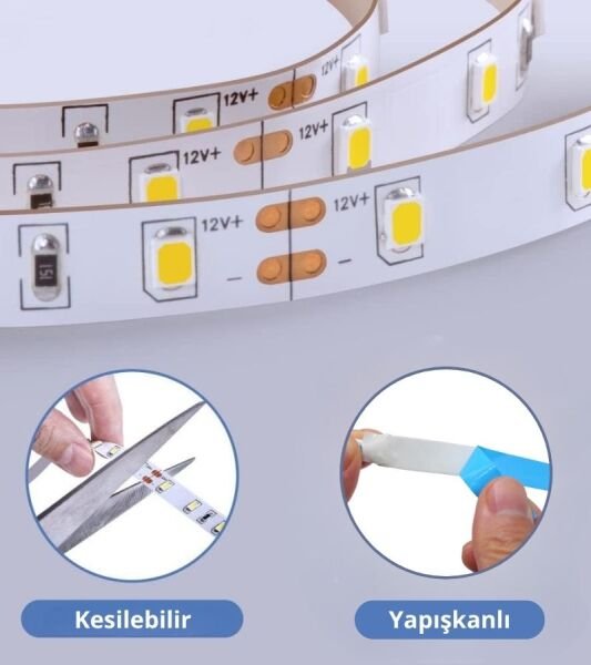 5 Metre Şerit Led Işık Dimmer Kumandalı Mutfak Tezgah Çalışma Masası Raf Işık