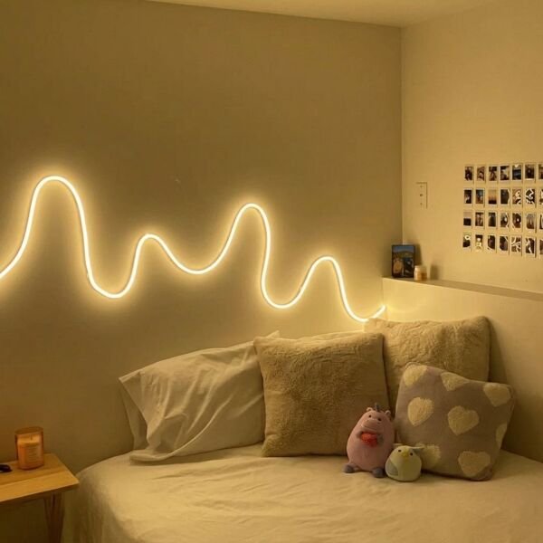 5 Metre Esnek Neon Led Şerit Dimmer Kumandalı Dekoratif Aydınlatma Seti Gün Işığı