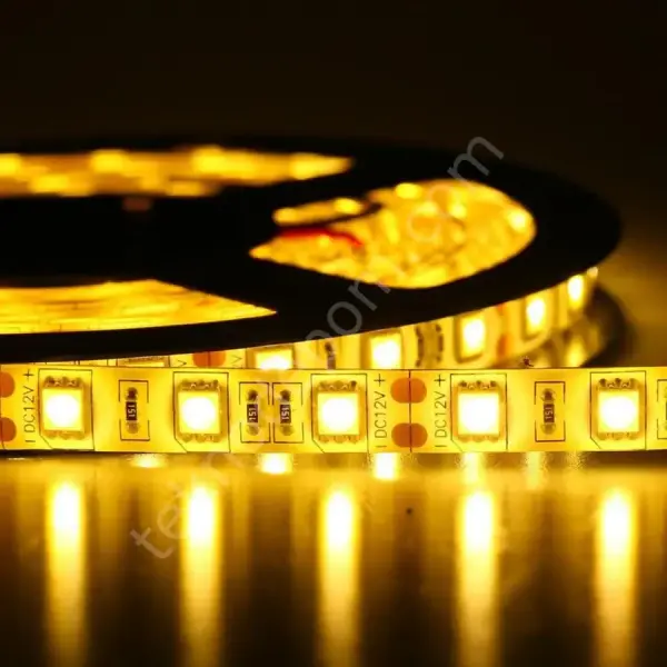 4040 Çip Silikonlu Şerit Led 12v Amber 5 Metre