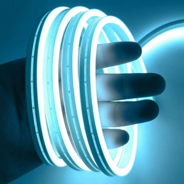 5 Metre Esnek Neon Led Şerit Dimmer Kumandalı Dekoratif Aydınlatma Seti Buz Mavi