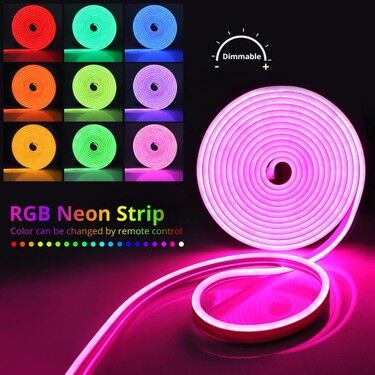 5 Metre RGB Esnek Neon Led Şerit 12 Volt 6x12mm