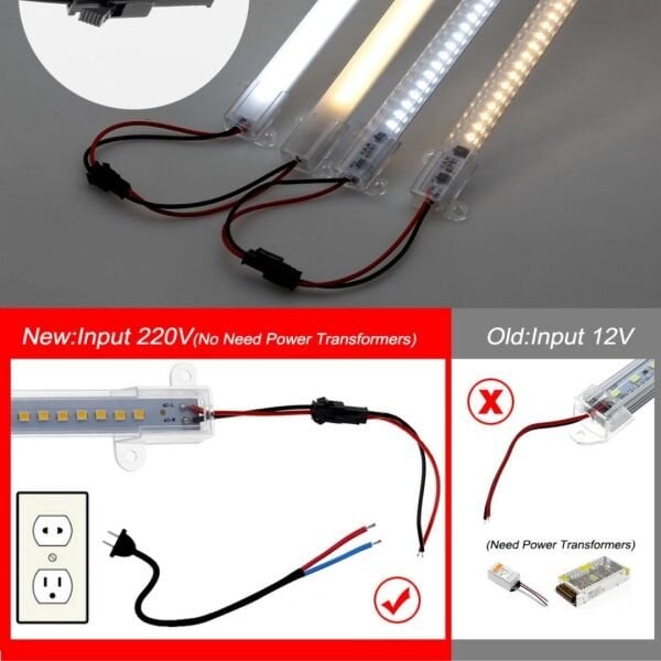 50 Cm Yüksek Lümen Bar Led Eklenebilir Şeffaf Pvc Kasalı 2 Adet
