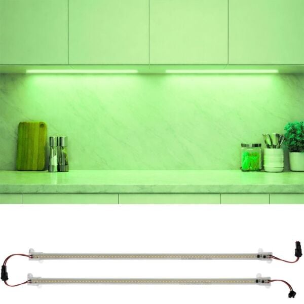 100 Cm Yüksek Lümen Bar Led Eklenebilir Şeffaf Pvc Kasalı 2 Adet Yeşil
