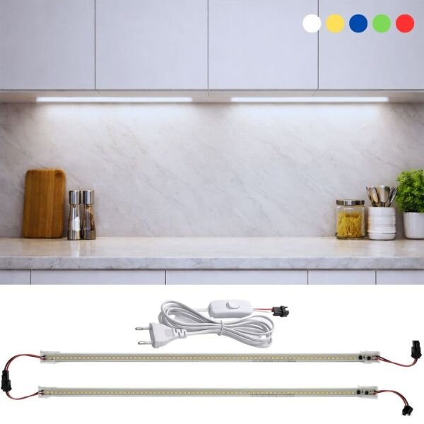 100 Cm Yüksek Lümen Fişli Bar Led Eklenebilir Şeffaf Pvc Kasalı 2 Adet