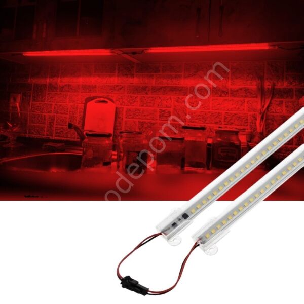SB-6554 10 Adet 50 Cm 220v Şeffaf Çubuk Bar Led Kırmızı Işık