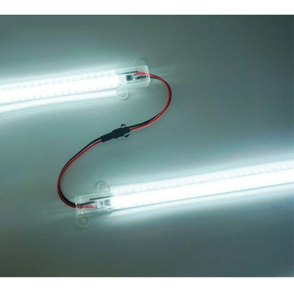 50 Cm Yüksek Lümen Fişli Bar Led Eklenebilir Şeffaf Pvc Kasalı 2 Adet