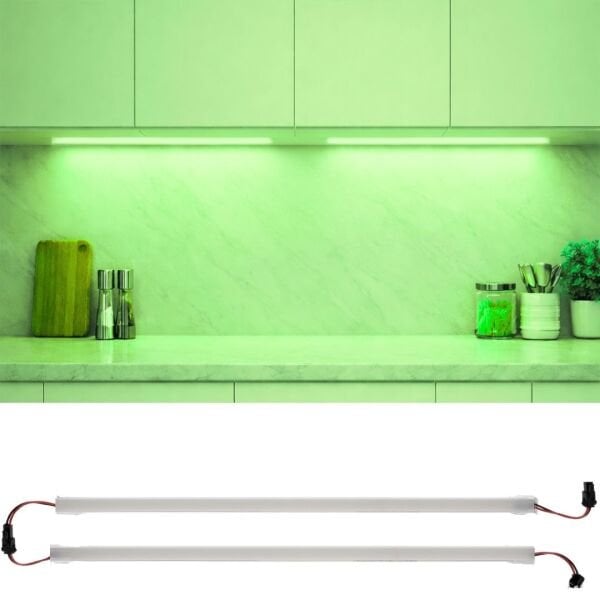 50 Cm Yüksek Lümen Bar Led Eklenebilir Opak Pvc Kasalı 2 Adet Yeşil
