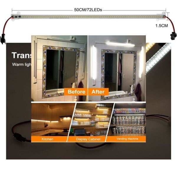 100 Cm Yüksek Lümen Bar Led Eklenebilir Opak Pvc Kasalı 2 Adet Mavi