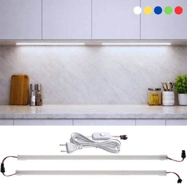 50 Cm Yüksek Lümen Fişli Bar Led Eklenebilir Opak Pvc Kasalı 2 Adet