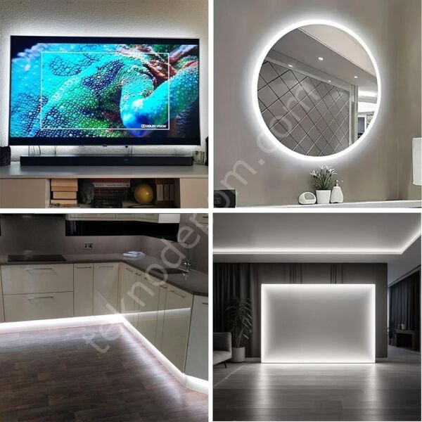 Neon Led Şerit Işık 5 Metre Dimmer Buton Dekoratif Ambiyans Aydınlatma