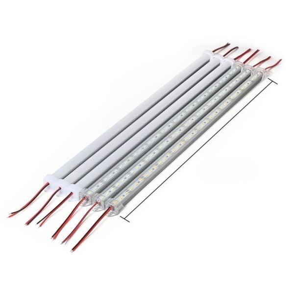2 Adet Beyaz Işık Şeffaf Alüminyum Kasa Yüksek Lümen Bar Led 12 Volt