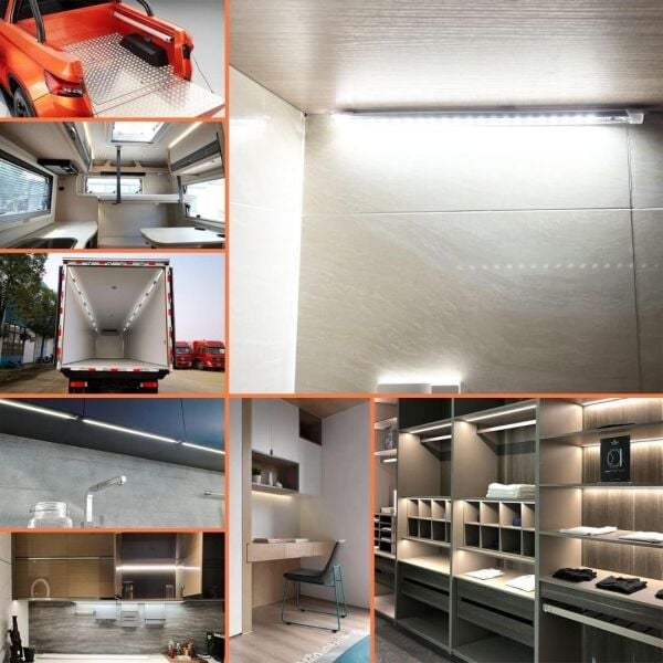 2 Adet Beyaz Işık Şeffaf Alüminyum Kasa Yüksek Lümen Bar Led 12 Volt