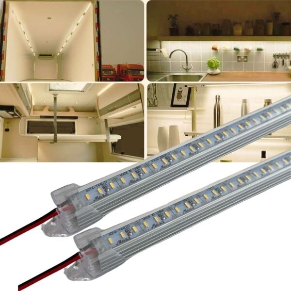 2 Adet Gün Işığı Şeffaf Alüminyum Kasa Yüksek Lümen Bar Led 12 Volt