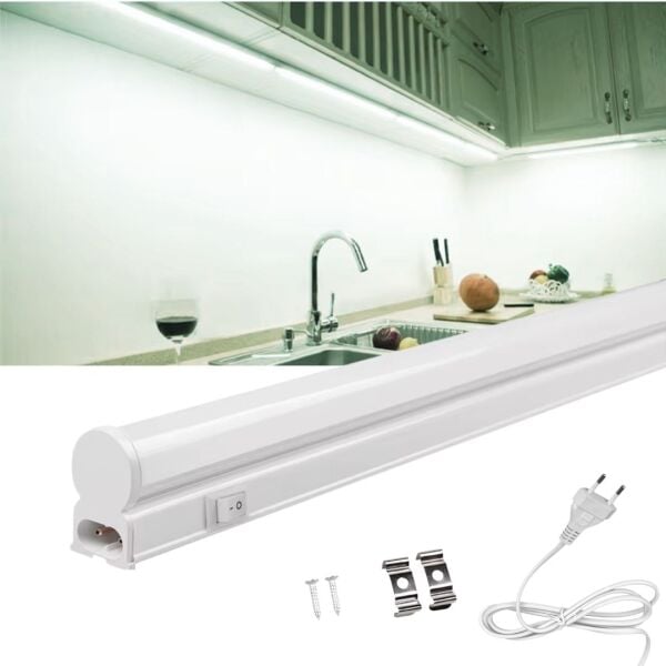 Beyaz Led Bant Armatür Floresan Tip Aç Kapa Butonlu Fişli SB-6528